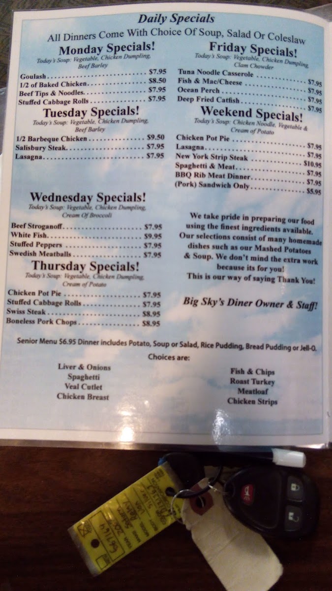 Big Sky Diner Menu - Image 5